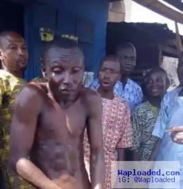 Mob Disgraces And Strips Phone Thief Unclad In Ogun Today (Photos)